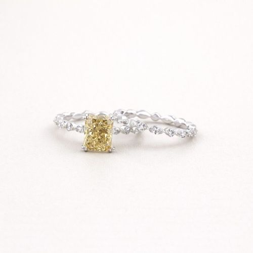 925 Sterling Silver VVS Moissanite Diamond Vintage Style Radiant Cut Ring