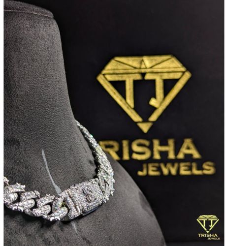 VVS Moissanite Iced Out Thorn 925 Sterling Silver Men Cuban Chain