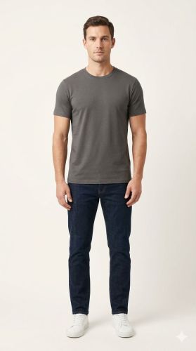Mens Essential Slate Grey Cotton T Shirt