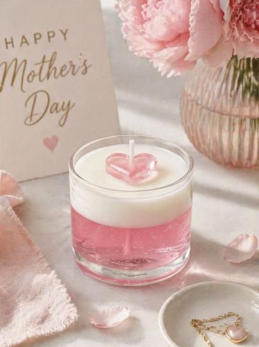 Rose Soft Romance Glass Candle