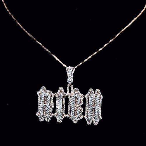 925 Sterling Silver Iced Out Custom Letter VVS Moissanite Diamond Pendant