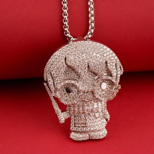Custom Hip Hop Silver VVS Moissanite Cartoon Charm Pendant