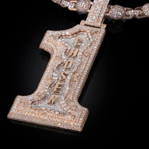 Iced Custom Number 925 Sterling Silver VVS Moissanite Diamond Pendant