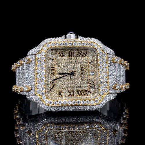 Iced Out VVS Moissanite Bust Down Automatic Watch