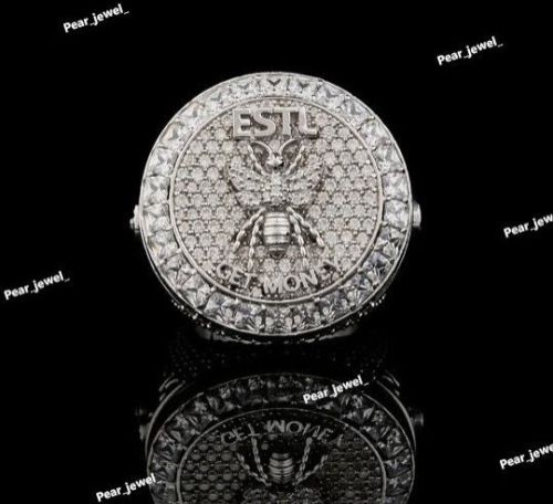 Iced Out VVS Moissanite Diamond Round Luxury Hip Hop Ring