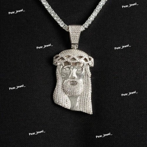 Jesus Face 925 Sterling Silver VVS Moissanite Diamond Pendant