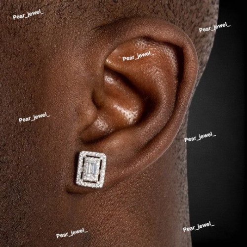 Prestige Emerald VVS Moissanite 925 Silver Stud Earrings