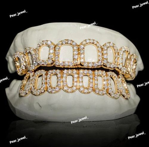 Royal Iced Out VVS Moissanite 925 Silver Luxury Grillz