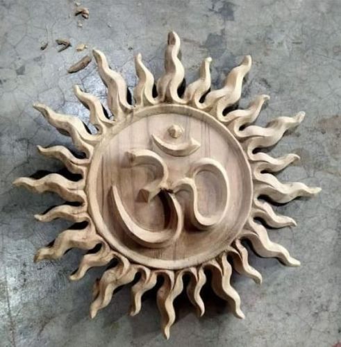 12 Inch Vaagai Wood Om Sun Wall Hanging