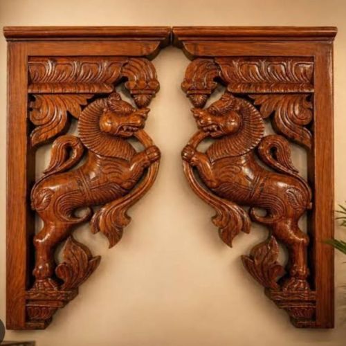 18 Inch Hand Carved Yazhi Wall Bracket