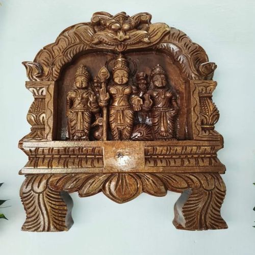 18 Inch Wooden Murugan Valli Theivanai Statue
