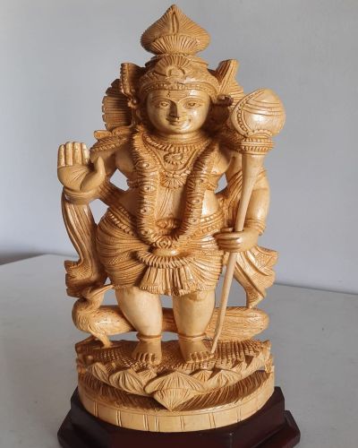 24 Inch Large Standing Wooden Murugan Idol