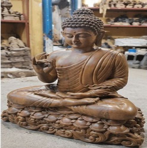 24 Inch Wooden Sitting Gautama Buddha Statue