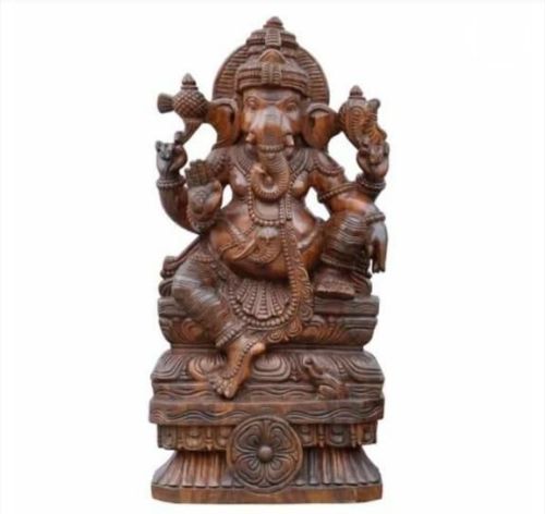 24 Inches Wooden Vinayaka Idol