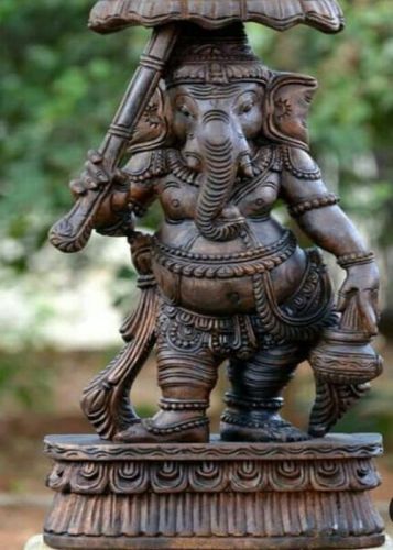 24 Inches Wooden Decorative Vinayaka Idol