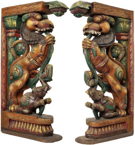 36 Inch Hand Carved Yazhi Wall Bracket