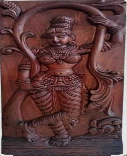 36 Inch Wooden Handicraft Lady Wall Panel