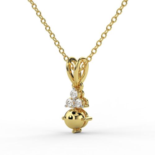 Circle Shape Gold Diamond Pendant