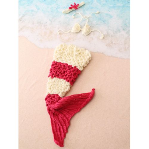 Coral Mermaid Crochet Costume Set