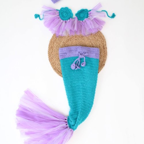 Crochet Mermaid Tail Set for Newborn Baby