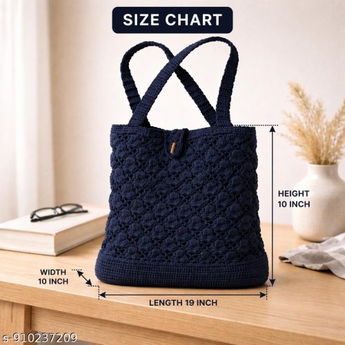 Navy Charm Handcrafted Crochet Handbag Navy Charm Handcrafted Crochet Handbag