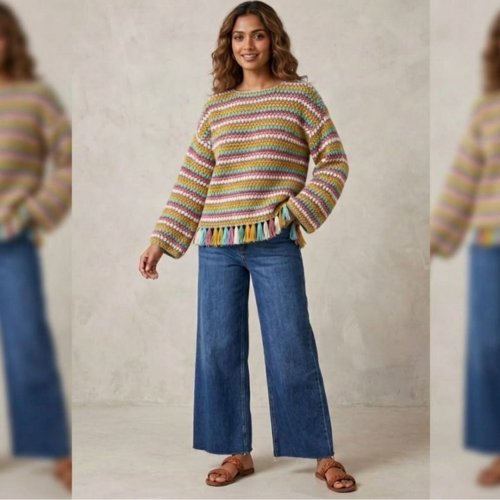Rainbow Breeze Handmade Crochet Top Rainbow Breeze Handmade Crochet Top