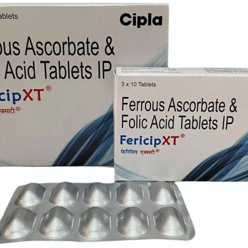 Fericip XT 100mg Ferrous Ascorbate Folic Acid Tablets