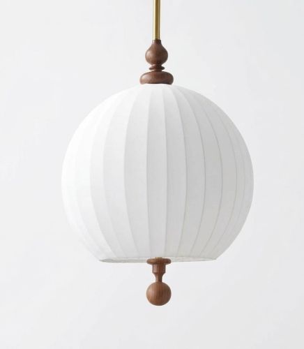 Fabric Ribbed Pattern Hanging Light