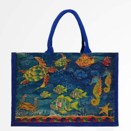 Aqua Life Design Jute Beach Bag