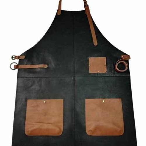 Black Brown Genuine Leather Apron