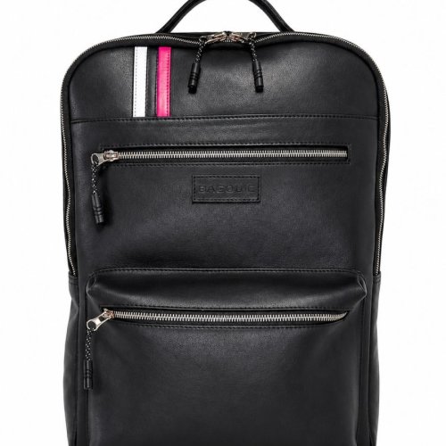 Black Faux Leather Premium Laptop Backpack
