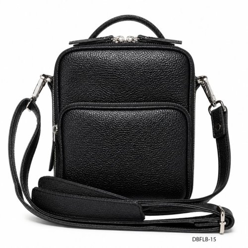 Black Faux Leather Small Sling Bag