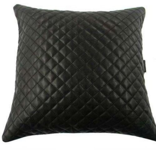 Black Leather Pillow Cover