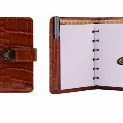 Embossed Leather Wrap Diary