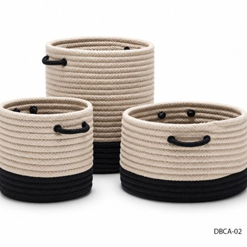Cotton Canvas Braided Storage Basket
