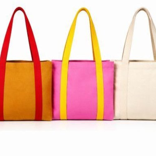 Cotton Canvas Long Handle Shoulder Tote Bag