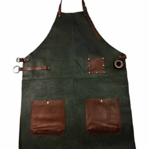 Deep Green Genuine Leather Apron