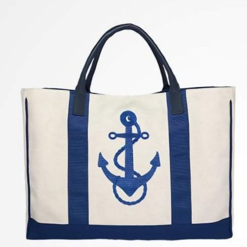 Designer Cotton Canvas Beach Tote Bag