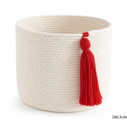 Off White Cotton Rope Storage Basket