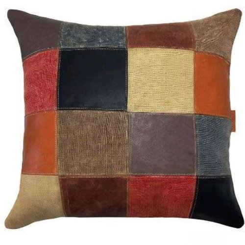 Patchwork Canvas Throw Pillow Cover