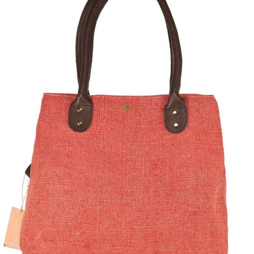 Peach Jute Women Handbag