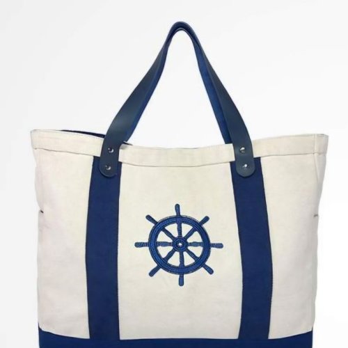 Printed Cotton Canvas Beach Tote Bag