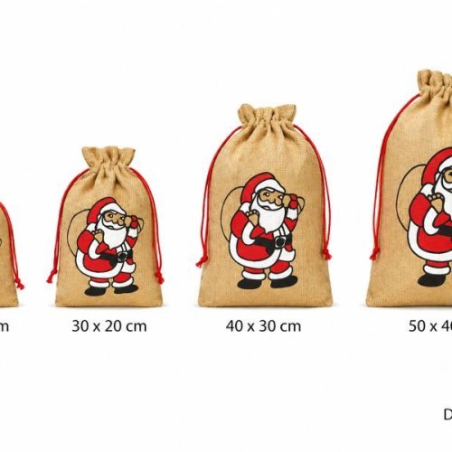 Santa Canvas Drawstring Bag