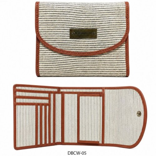Striped Canvas Foldable Purse