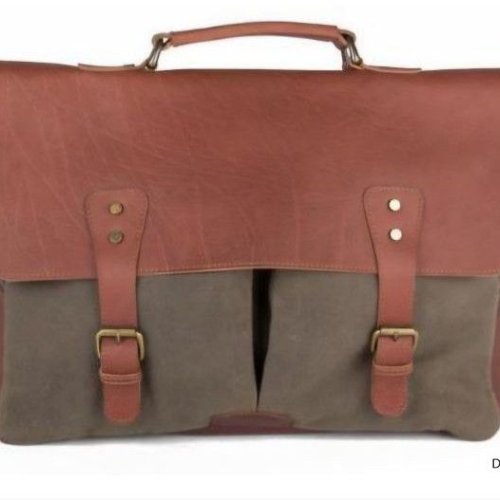 Vintage Canvas Leather Messenger Bag