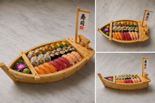 Pine Wood Sushi Boat