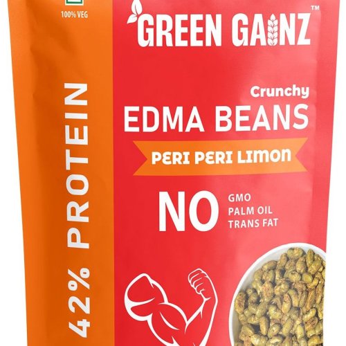 Green Gainz Peri Peri Lemon Flavour Roasted Edamame Beans