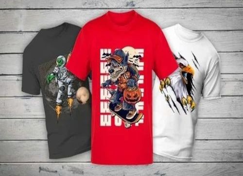 Mens Graphic Printed Cotton Fashion T-Shirt