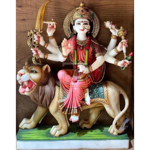 Marble Colored Durga Mata Statue