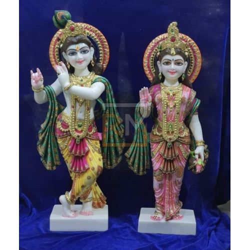 Marble Colored Radha Krishna Statue